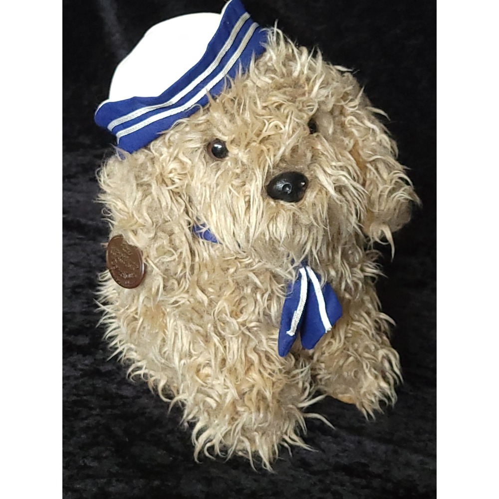 Vtg Ganz Heritage Collection Sailor Dog Plush Shaggy Tan Puppy Nautical Stuffed